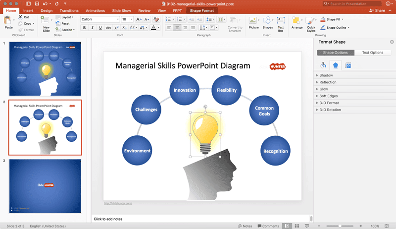 Managerial skills diagram in power point