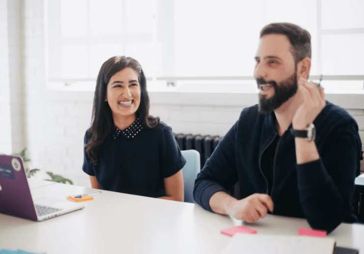 two professionals at interview