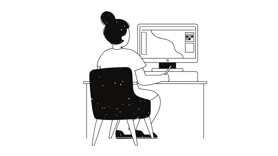 the black simple cartoon