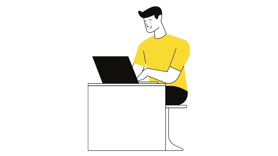 the line simple illustration