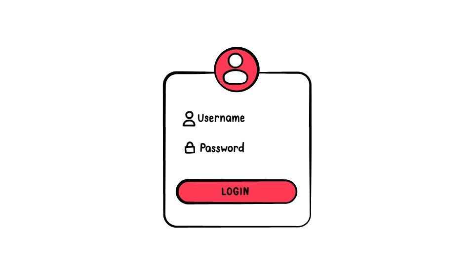 the red simple line art