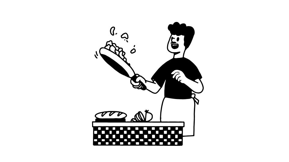 food worker drawing
