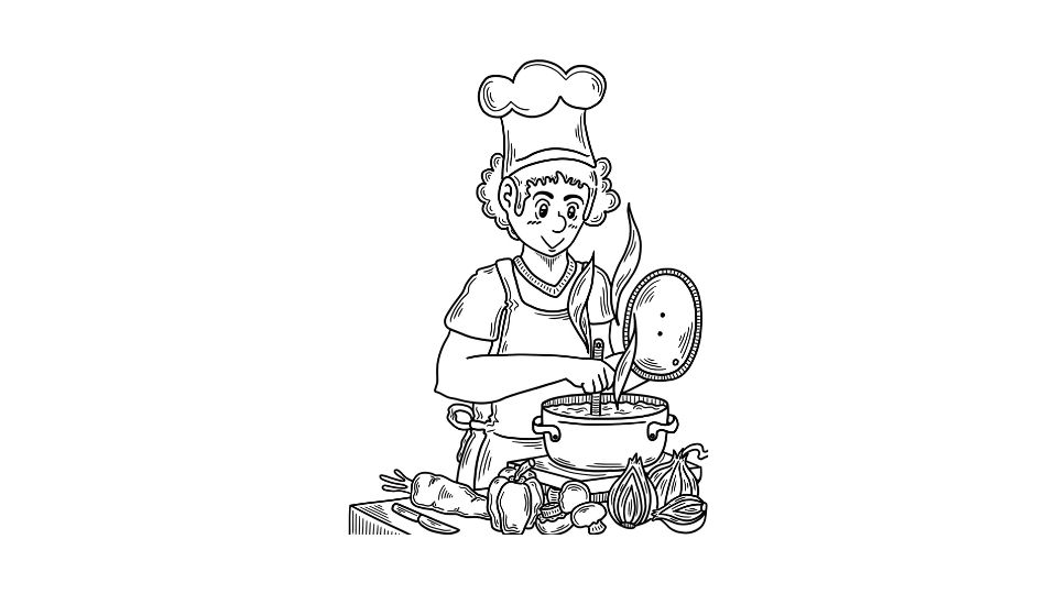food worker drawing